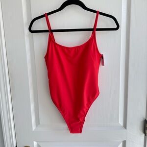 NWT Wild Fable Red One-Piece Swimsuit High
Leg Cheeky Swoop Back Size S